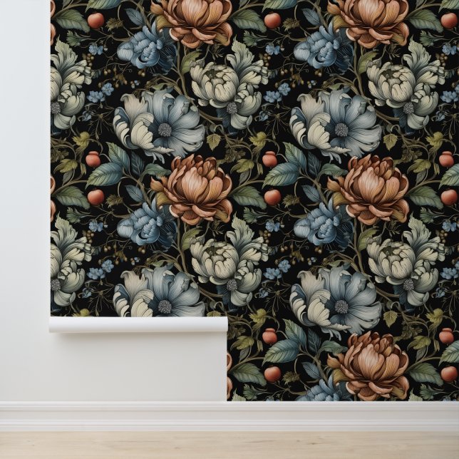Dark Botanical Floral Tapete (Anwendung)