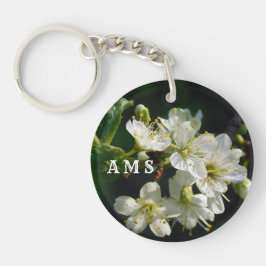 Dark Botanical Honey Bee & Plum Blossom Keychain Schlüsselanhänger