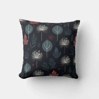 Dark Botanical Seamless Pattern Abstract Leaf Pill Kissen