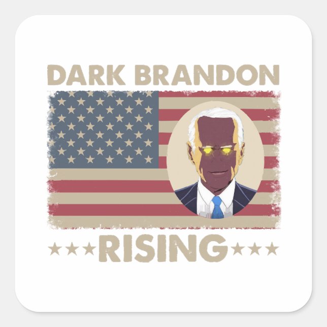 Dark Brandon Funny Joe Biden Meme Quadratischer Aufkleber (Vorderseite)