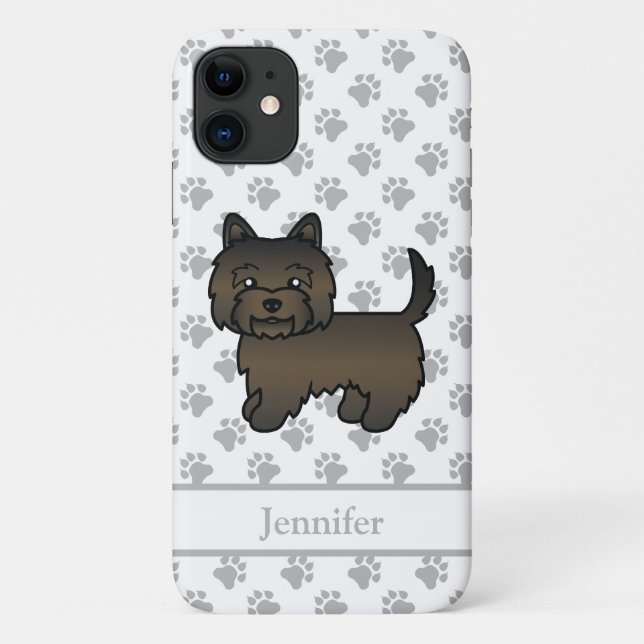 Dark Brindle Cairn Terrier Niedlich Cartoon Dog &  Case-Mate iPhone Hülle (Rückseite)