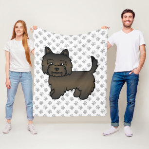Dark Brindle Cairn Terrier Niedlicher Cartoon Dog Fleecedecke