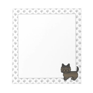 Dark Brindle Cairn Terrier Niedlicher Cartoon Dog Notizblock