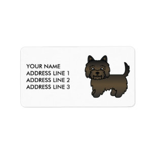 Dark Brindle Cairn Terrier Niedlicher Hund und ben Adressaufkleber
