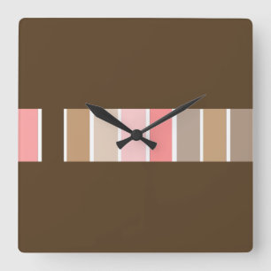 Dark Brown Beach Sand Quadratische Wanduhr