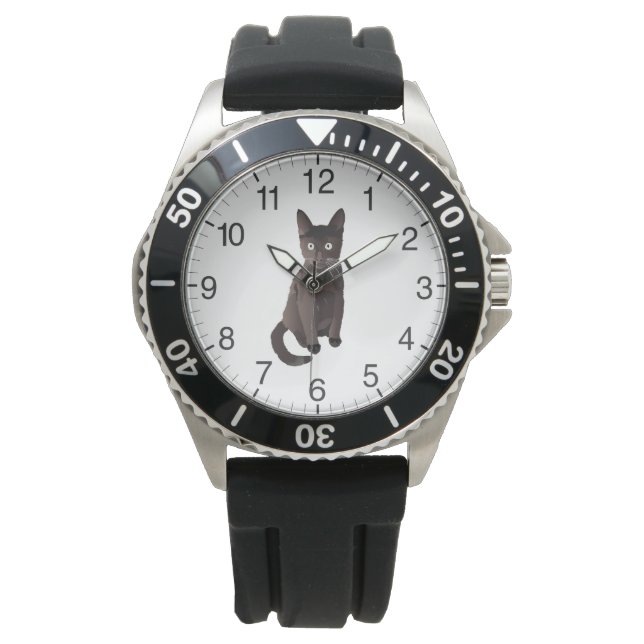 Dark Brown Cat Armbanduhr (Vorderseite)