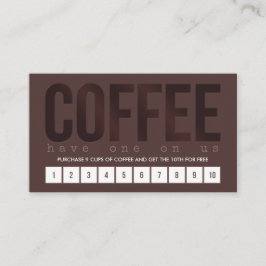 Dark Brown Coffee Punch Card Treuekarte