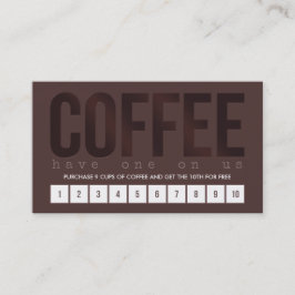 Dark Brown Coffee Punch Card Treuekarte