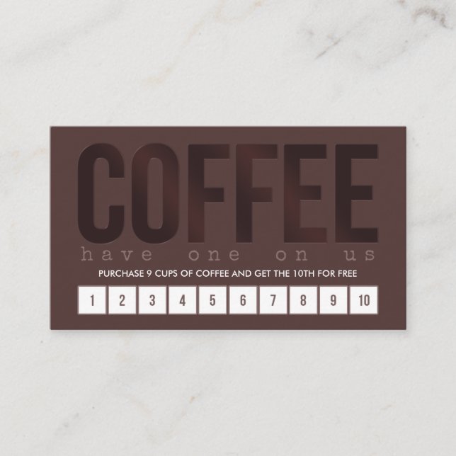 Dark Brown Coffee Punch Card Treuekarte (Vorderseite)