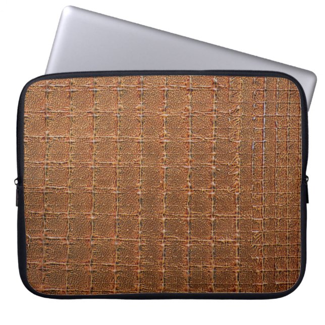Dark Brown Crocodile Leather Textur Design Laptopschutzhülle (Vorderseite)