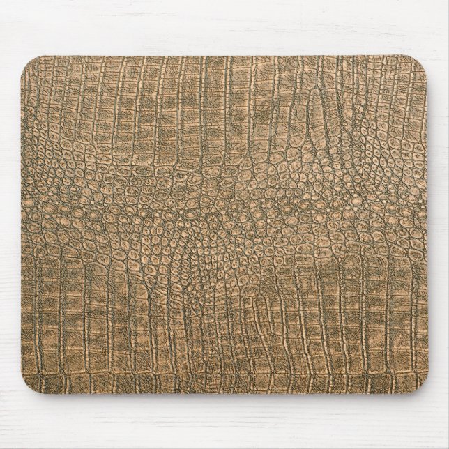 Dark Brown Crocodile Leather Textur Design Mousepad (Vorne)