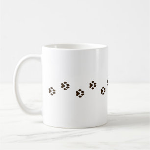 Dark Brown Dog Paw Prints Canine Tracks Kaffeetasse