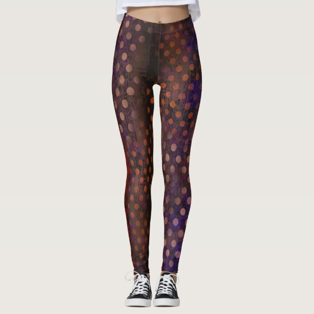 Dark Brown Gepunktet Leggings (Vorderseite)