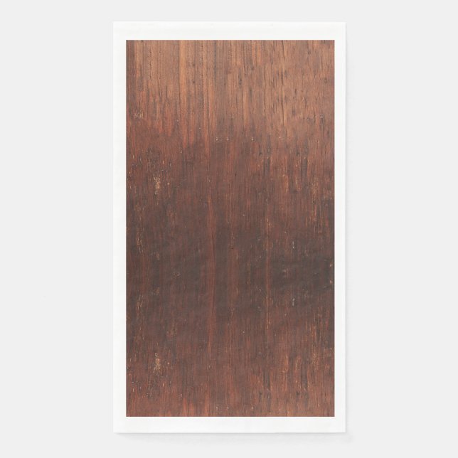 Dark Brown Imitats Wood Guest Paper Napkin Serviette (Vorderseite)
