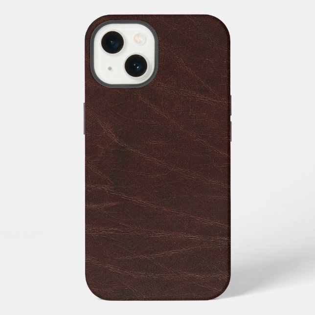 Dark Brown Leather iPhone Hülle (Rückseite)
