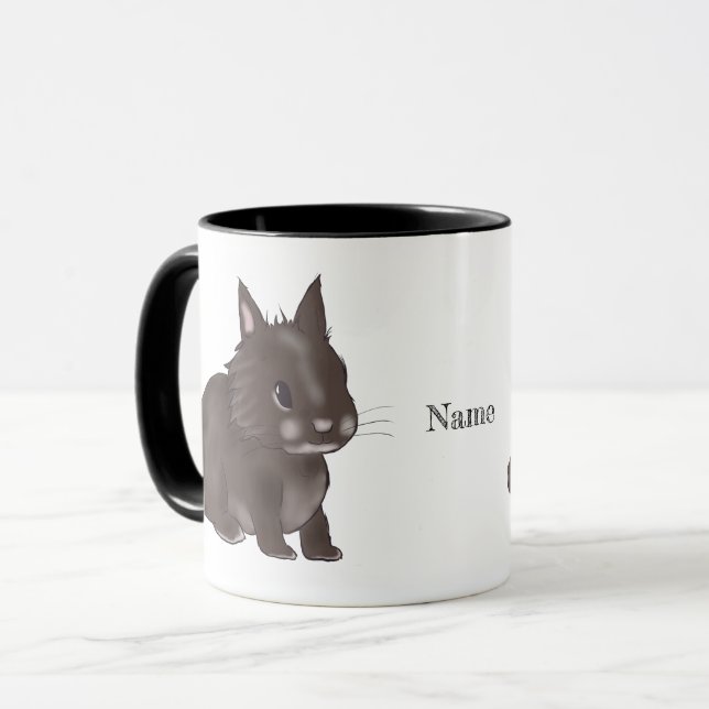 Dark brown lionhead bunny tasse (Vorderseite Links)