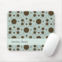 Dark Brown Micro Floral Sage Green Mousepad