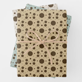 Dark Brown Micro Floral Sand, Sage green, beige Geschenkpapier Set