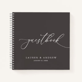 Dark Brown Minimalistisch Wedbook Notebook Notizbuch