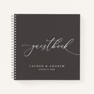 Dark Brown Minimalistisch Wedbook Notebook Notizbuch