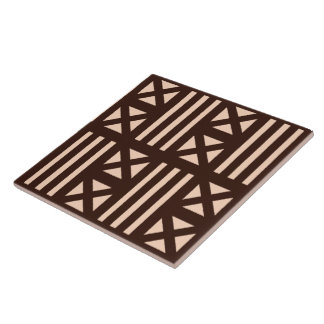 Dark Brown MudCloth Inspirierte Fliesenkreuzung Fliese