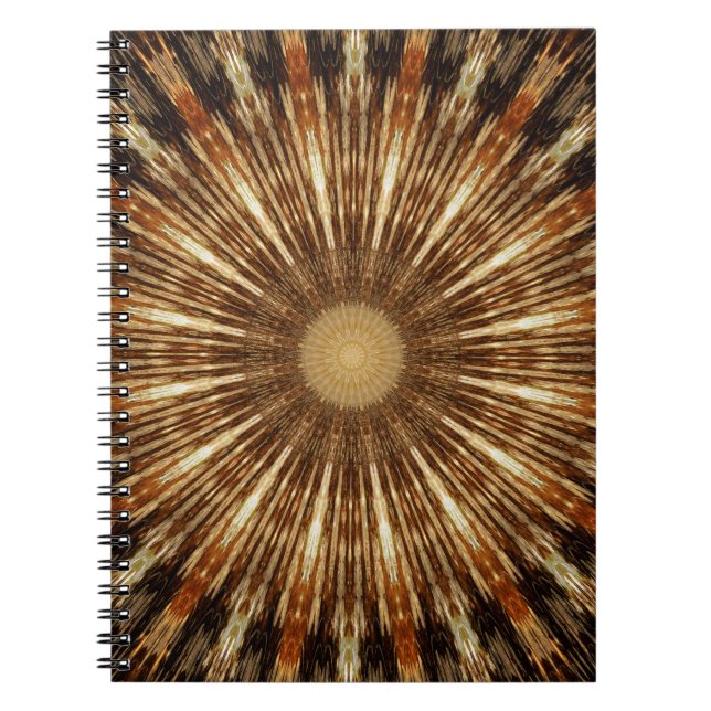 Dark Brown Orange Kaleidoscope Mandala Art Notizblock (Vorderseite)