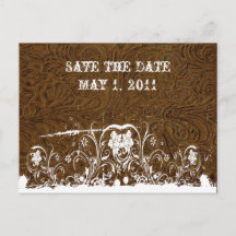 Dark Brown Toolleather Save the Date