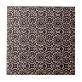 Dark Brown Tribal Carvings Keramik Tile Fliese