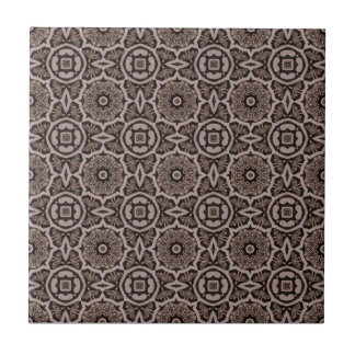 Dark Brown Tribal Carvings Keramik Tile Fliese