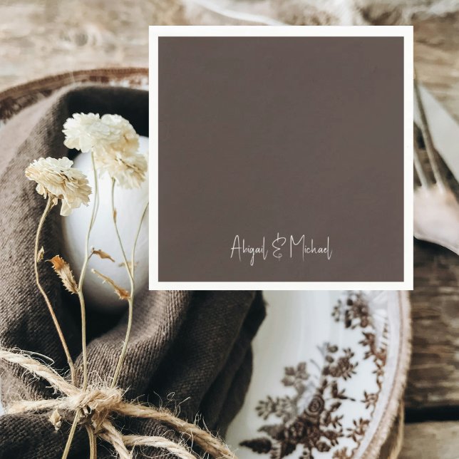 Dark Brown Wedding Cocktail Serviette (Von Creator hochgeladen)
