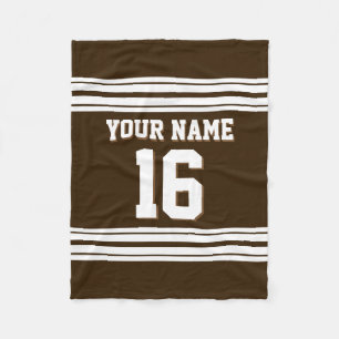 Dark Brown White Sports Jersey Fleecedecke
