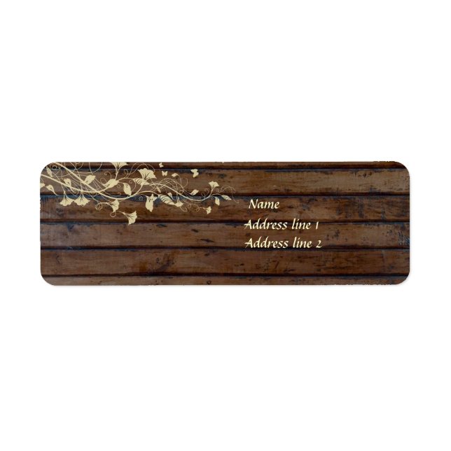 Dark Brown Wood Address Labels (Vorne)