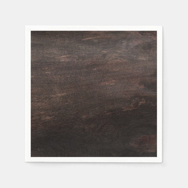 Dark Brown Wood Paper Napkin Serviette (Vorderseite)