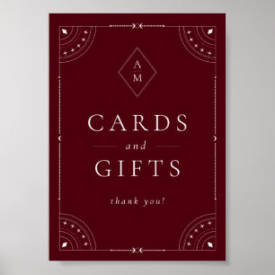 Dark Burgundy Celestis & Stars Karten & Geschenke Poster