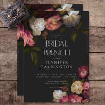 Dark Burgundy & Cream Peonies Black Bridal Brunch