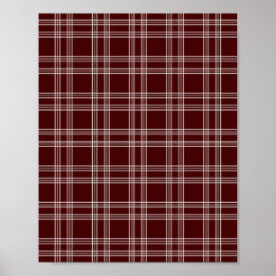 Dark Burgundy Gingham Poster