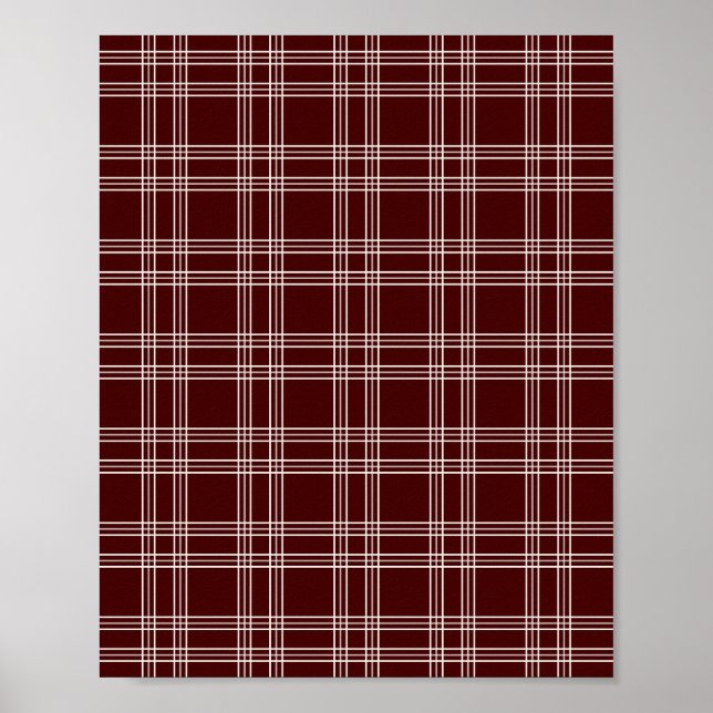 Dark Burgundy Gingham Poster (Vorne)