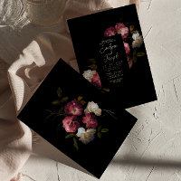 Dark Burgundy Pink Floral Modern Boho Wedding