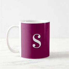 Dark Burgundy Simple Elegant Mit Monogramm Initial Kaffeetasse