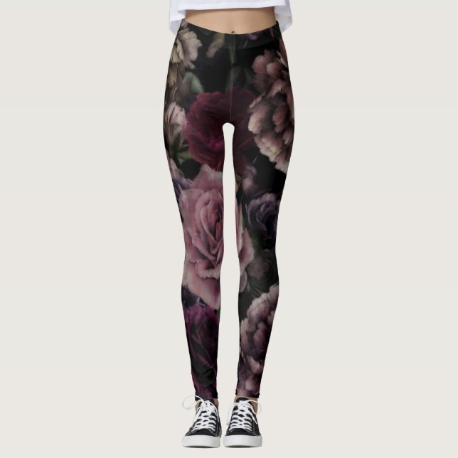 Dark Burgundy Vintag Garden Leggings (Vorderseite)