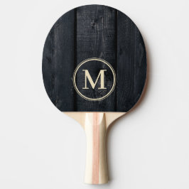 Dark Burnt Wood Monogram Tischtennis Schläger