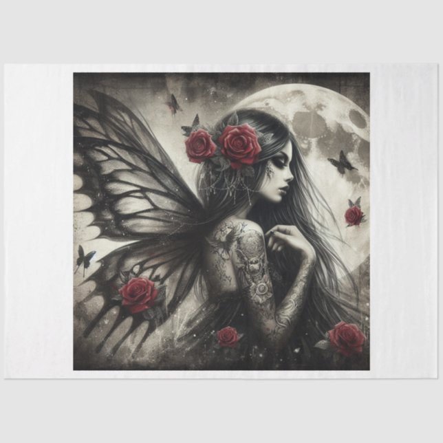 Dark Butterfly Fairy Seidenpapier (Vorderseite)