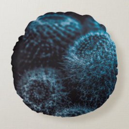 Dark Cactus Rundes Kissen