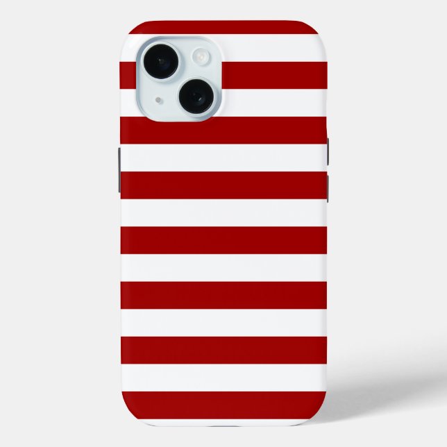 Dark Candy Apple Red and White Stripes Case-Mate iPhone Hülle (Rückseite)