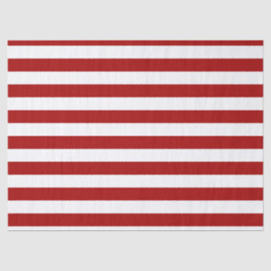 Dark Candy Apple Red and White Stripes Seidenpapier