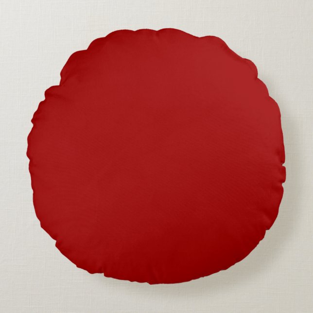 Dark Candy Apple Red Round Pillow Rundes Kissen (Vorderseite)