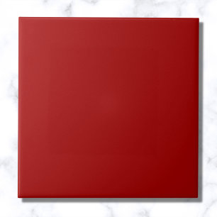 Dark Candy Apple Red Solid Color Fliese