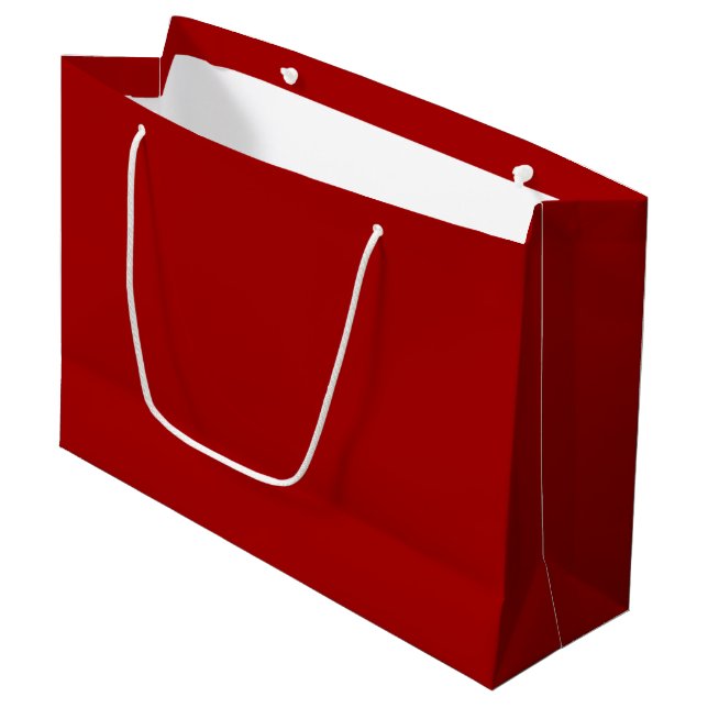 Dark Candy Apple Red Solid Color Große Geschenktüte (Vorderseite Schrägansicht)