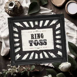 Dark Carnival Psycho Circus Ring Toss Game Sign Poster