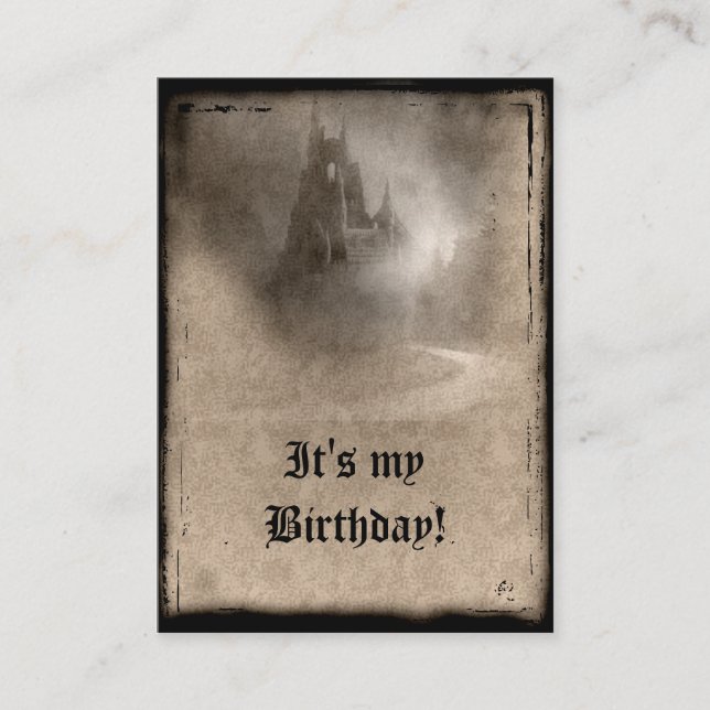 Dark Castle Gothic Einladung zum Geburtstag (Vorderseite)